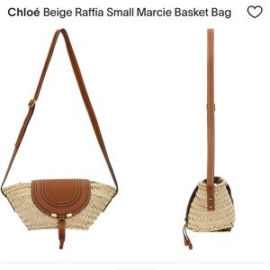 Brand New with Tags Chloé Beige Raffia Small Marcie Basket Bag
